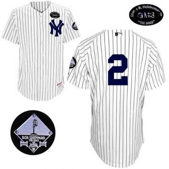 Mens Majestic New York Yankees 2 Derek Jeter Authentic White GMS The Boss MLB Jersey